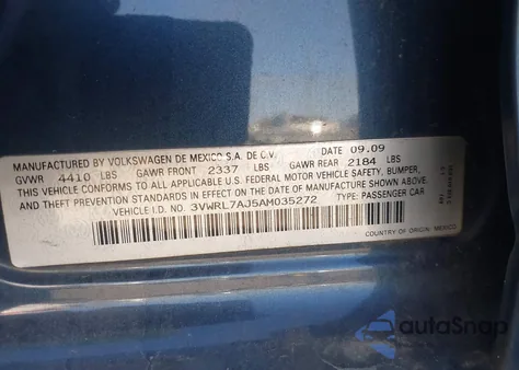 2010 Volkswagen Jetta Tdi from USA, damaged, VIN 3VWRL7AJ5AM035272